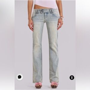 Jaded London Light Wash Straight Leg Jeans